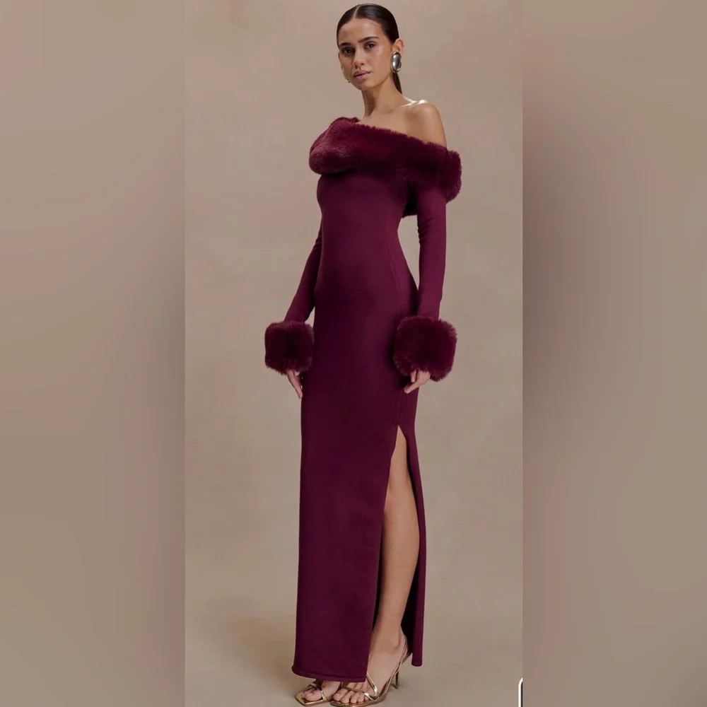 Meshki Deep Wine Long Sleeve Dress - Picture 1 of 3